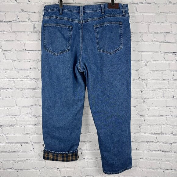 L.L. Bean Men's Double L Natural Fit Flannel-Lined Jeans, Size W 40 x L29, Stone - Picture 6 of 10